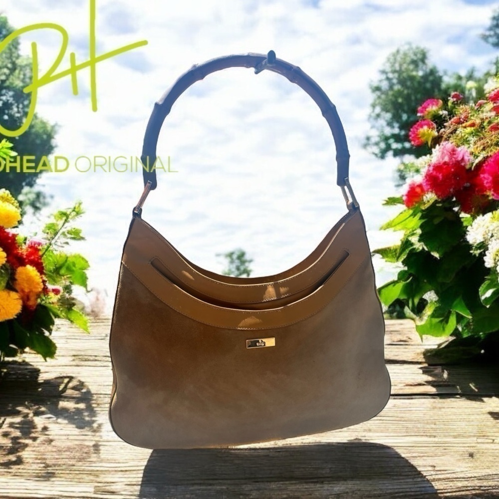 Gucci Brown Bamboo Handle Hobo Bag